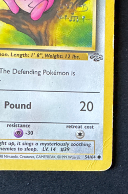 JIGGLYPUFF 54/64 HP/DMG JUNGLE UNLIMITED POKEMON 1999 - Image 2