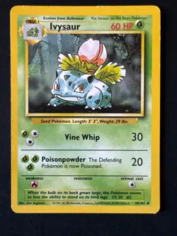 IVYSAUR 30/102 LP/MP UNCOMMON BASE SET UNLIMITED POKEMON 1999 - Image 1