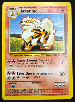 ARCANINE 33/130 LP UNCOMMON BASE SET 2 POKEMON 2000 - Image 1