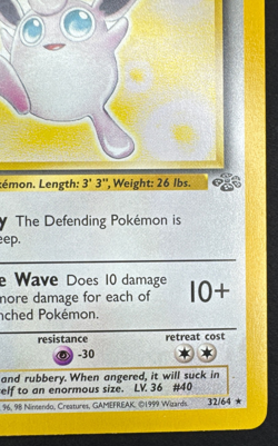 WIGGLYTUFF 32/64 MP RARE JUNGLE UNLIMITED POKEMON 1999 - Image 2