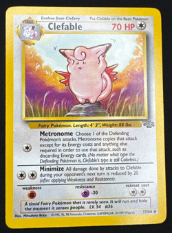 CLEFABLE 17/64 MP RARE JUNGLE UNLIMITED POKEMON 1999 - Image 1