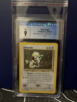 CGC 9 Smeargle Neo Discovery 11/75 Unlimited Holo Rare Pokemon Card English - Image 1