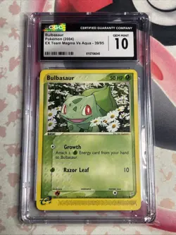 2004 Pokemon Bulbasaur EX Team Magma Vs Aqua 39/95 CGC GEM MINT 10 - Image 1