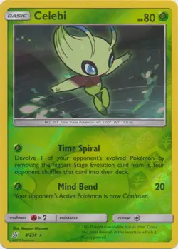 Celebi - 4/236 - Reverse Holo Rare NM, English Pokemon Unified Minds - Image 1