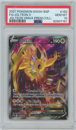 2021 Pokemon Swsh Black Star Promo #183 Jolteon V - Holo Full Art Jolteon Vmax - Image 1