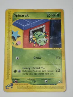 Pokemon Spinarak 62/147 Aquapolis Set Regular HP Damaged - Image 1