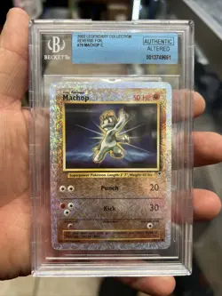 Machop Legendary Collection Reverse Holo Foil Pokemon BGS Authentic Altered - Image 1