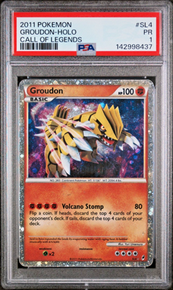 PSA 1 PR 2011 Pokemon Call of Legends SHINY Groudon Holo Foil Rare SL4 - Image 1