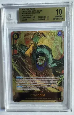 One Piece The Azure Sea’s Seven Crocodile OP14-120 Alt Art SEC English BGS 10 - Image 1
