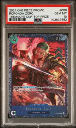 PSA 10 - 2024 One Piece PROMO Roronoa Zoro 008 TREASURE CUP-TOP PRIZE - Image 1