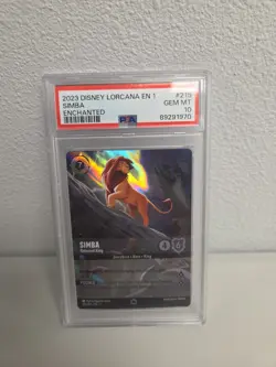 Disney Lorcana Simba Returned King Enchanted Card 215/204 PSA 10 - Image 1