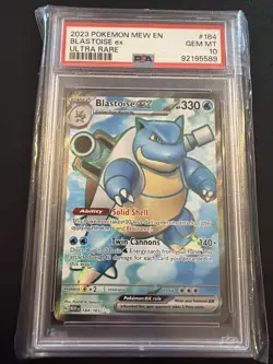 Pokemon Scarlet & Violet 151 Blastoise EX English Card 184/165 PSA 10 GEM MINT - Image 1