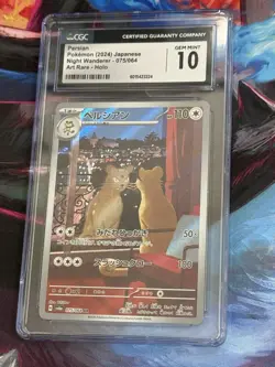 CGC 10 Persian 075/064 AR Art Rare Night Wanderer sv6a Pokemon Card - Image 1