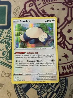 Pokemon TCG Snorlax Holo Rare Card 143/196 Lost Origin - Image 3