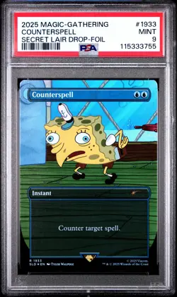 MTG Counterspell FOIL SpongeBob Secret Lair Drop (SLD) Rare #1933 PSA 9 Mint - Image 1