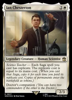 Ian Chesterton: MtG Magic Commander Doctor Who Rare EXTENDED ART SURGE FOIL - Image 1