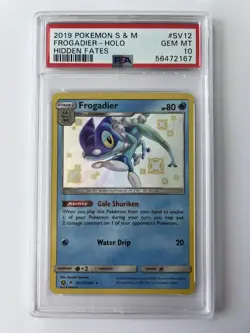 2019 Pokemon TCG Frogadier Hidden Fates SV12/SV94 Holo Shiny Holo Rare PSA 10 - Image 1