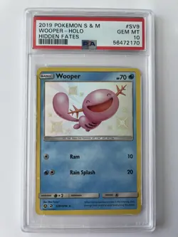 2019 Pokemon Hidden Fates Wooper Shiny Holo SV9/SV94 PSA 10 - Image 1