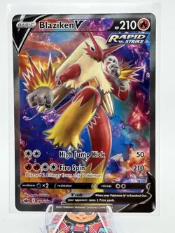 Blaziken V 161/198 Full Art Ultra Rare Chilling Reign Pokemon Card Sword Shield - Image 1