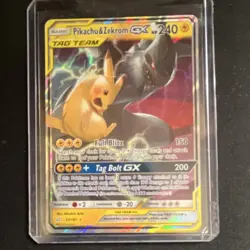Pokemon Pikachu & Zekrom GX Holo 33/181 Sm-Team Up Ultra Rare 240 HP - Image 1