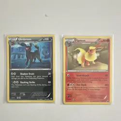 Pokemon TCG Lot of 2: Umbreon 60/108, Flareon 12/108 (2012, Stage 1, English) - Image 1