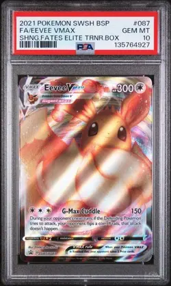 PSA 10 EEVEE VMAX 087 SHNG FATES 2021 POKEMON SWSH BLACK STAR PROMO - Image 1