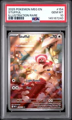 2025 POKEMON MEG EN-MEGA EVOLUTION ILLUSTRATION RARE #154 STUFFUL PSA 10 - Image 1