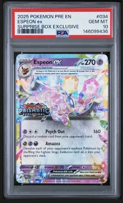 Pokemon TCG, Espeon Ex 034/131 - Surprise Box Promo Stamp - PSA 10 - Image 1