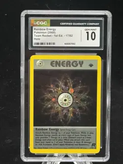 Rainbow Energy Holo #17 1st Edition Team Rocket 2000 Pokemon CGC 10 🌈 - Image 1