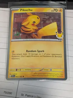 Pikachu 051/162 Pokemon Day 2026 Promo (Stamped Cosmo Holo) With Swirl 🍥 - Image 1