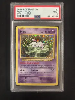 2016 POKEMON XY EVOLUTIONS #53 MEW HOLO PSA 9 - Image 1