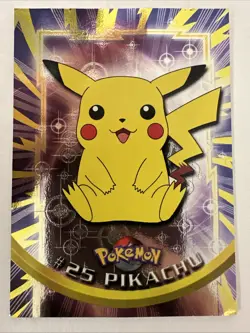Topps Pokemon TV Animation Edition #25 Pikachu Foil Black Label - Creasing - Image 1