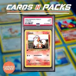 Carte Pokemon Caninos 28/102 Set de base Edition 1 PSA 9 - Image 1