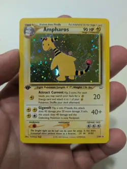 Ampharos 1st Edition 01/64 Neo Revelation Holo LP Pokemon TCG - Image 1