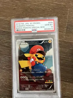 2016 Pokemon Japanese Mario Pikachu #294/XY-P PSA 10 GEM MINT Full Art Promo - Image 1