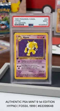 1999 Pokemon Fossil Hypno 1st Edition PSA 9 - Image 1