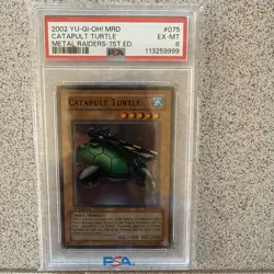 Yugioh Catapult Turtle - MRD-E075 - Rare - PSA 6 - Holo - 2003 - Image 1