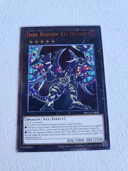 Yugioh Dark Requiem XYZ Dragon OP15-EN002 (Ultimate Rare) Unlimited N/M #Y247 - Image 1