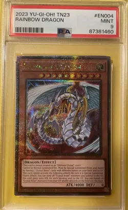 YuGiOh RAINBOW DRAGON TN23-EN004🔥PSA 9🔥LIMITED ED-2023 QTR CENTURY SECRET RARE - Image 1