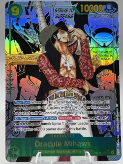One Piece Dracule Mihawk OP14-119 Manga Alternate Art NM The Azure Sea’s Seven - Image 2