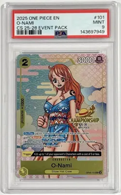 2025 One Piece O-Nami Op06-101 CS 25-26 Championship Event Pack PSA 9 English - Image 1
