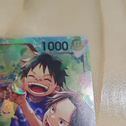 Namco One Piece CCG Ace & Sabo & Luffy SR OP13-007 Alt Art Foil Carrying on His… - Image 3
