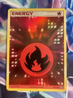 Fire Energy Pokemon TCG EX Power Keepers Hologram Holofoil Card 104/108 MP - Image 2