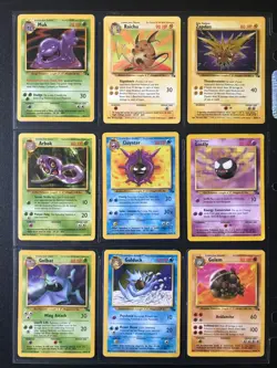 FOSSIL Set near complete 1999 vintage Pokemon trading cards - Image 5