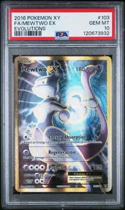 Pokemon TCG Mewtwo EX (Full Art) 103/108 XY Evolutions PSA 10 GEM MINT - Image 1