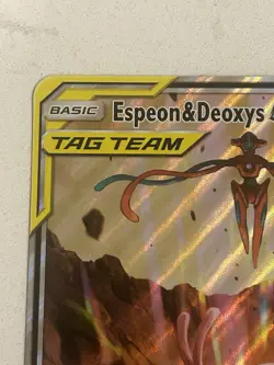 Pokemon TCG Jumbo Espeon & Deoxys GX SM240 Black Star Promo Card CHECK CONDITION - Image 2