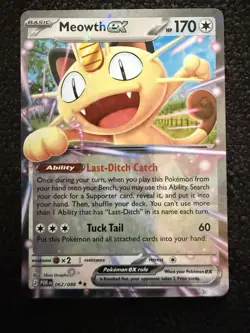 PERFECT ORDER Meowth ex 062/088 Pokemon TCG - in hand - ships immediately - Image 1