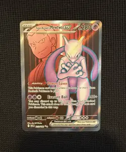 Team Rocket's Mewtwo EX 213/182 DESTINED RIVALS (NEAR MINT) Pokemon - Image 1