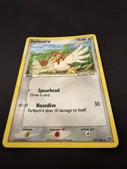 Pokemon Farfetch'd Secret Rare 107/106 EX Emerald Holo 2005 Card - Image 2