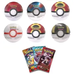 6 x Pokemon TCG Pokeball Tins - 3 Booster Packs Each: Factory Sealed Costco - Image 1
